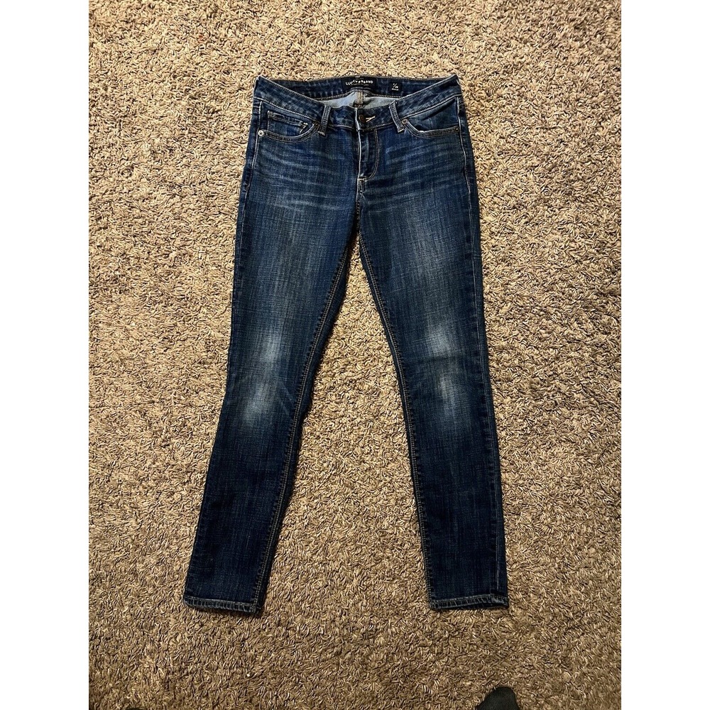Lucky Brand Women's Dark Blue Mid-Rise Skinny Jeans Size 2/26 Very Good Cond!
